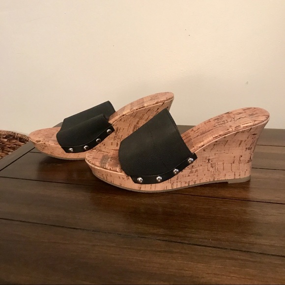 Cork and black summer wedge - Picture 3 of 4